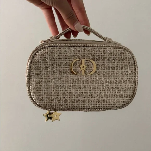 Dior Gold Textured Cosmetic Bag - Picture 4 of 5